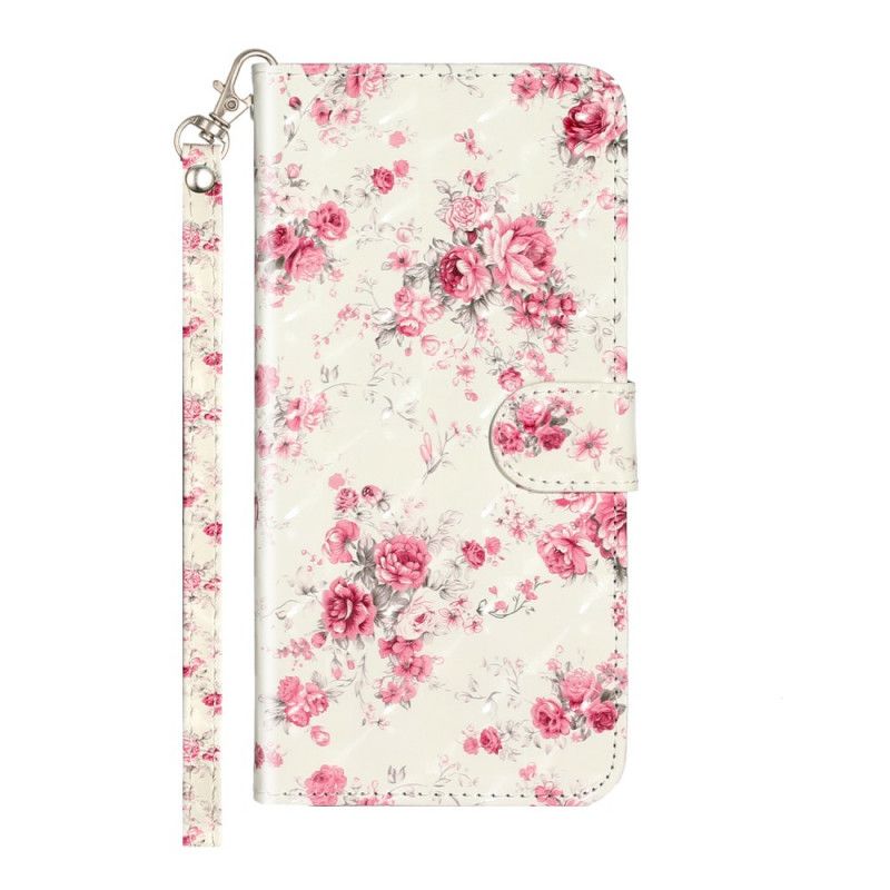 Flip Cover Xiaomi Redmi Note 8T Mobilcover Blomster Lyse Pletter Med Rem