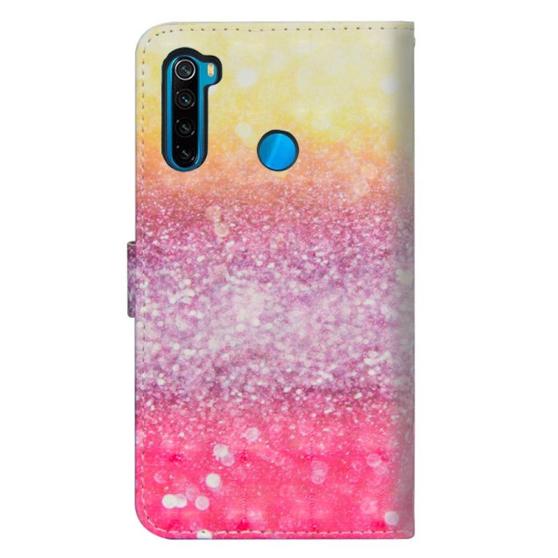 Flip Cover Xiaomi Redmi Note 8T Mobilcover Magenta Glittergradient