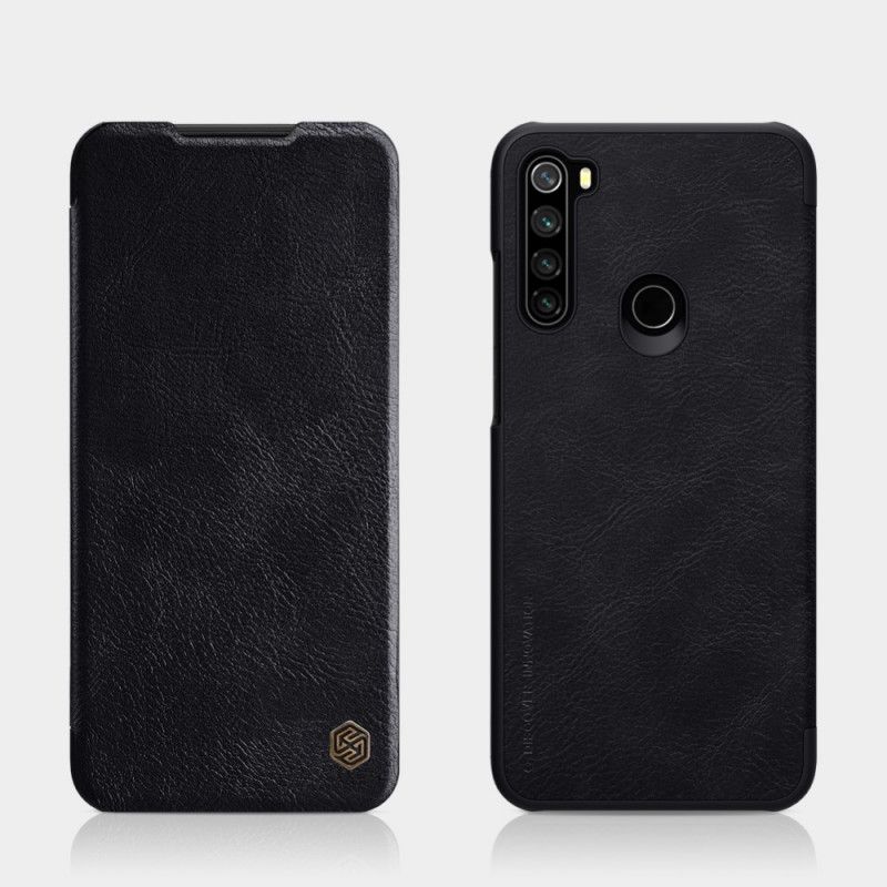 Læder Cover for Xiaomi Redmi Note 8T Sort Nillkin Qin-Serien