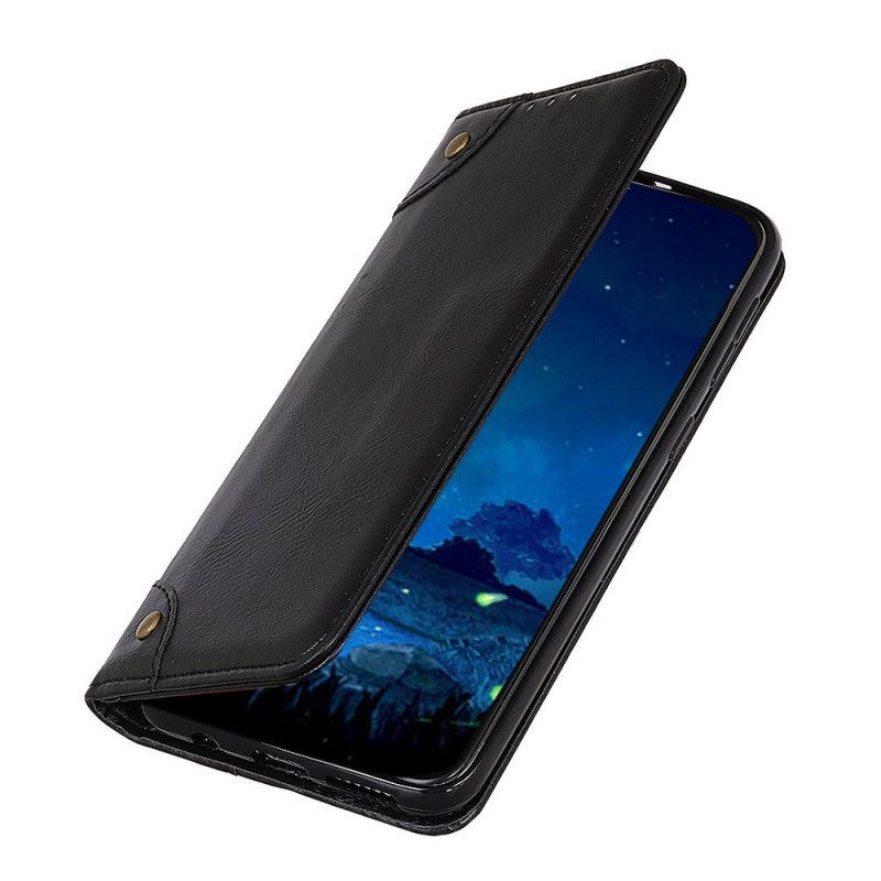 Læder Cover Xiaomi Redmi Note 8T Sort Årgang Gammel Beskyttelse