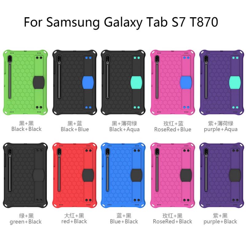 Cover Samsung Galaxy Tab S7 Sort Eva Med Støttebælte Og Skulderrem