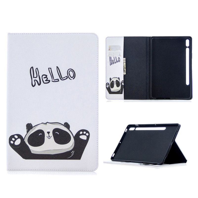 Etui for Samsung Galaxy Tab S7 Hvid Panda Print Mønster