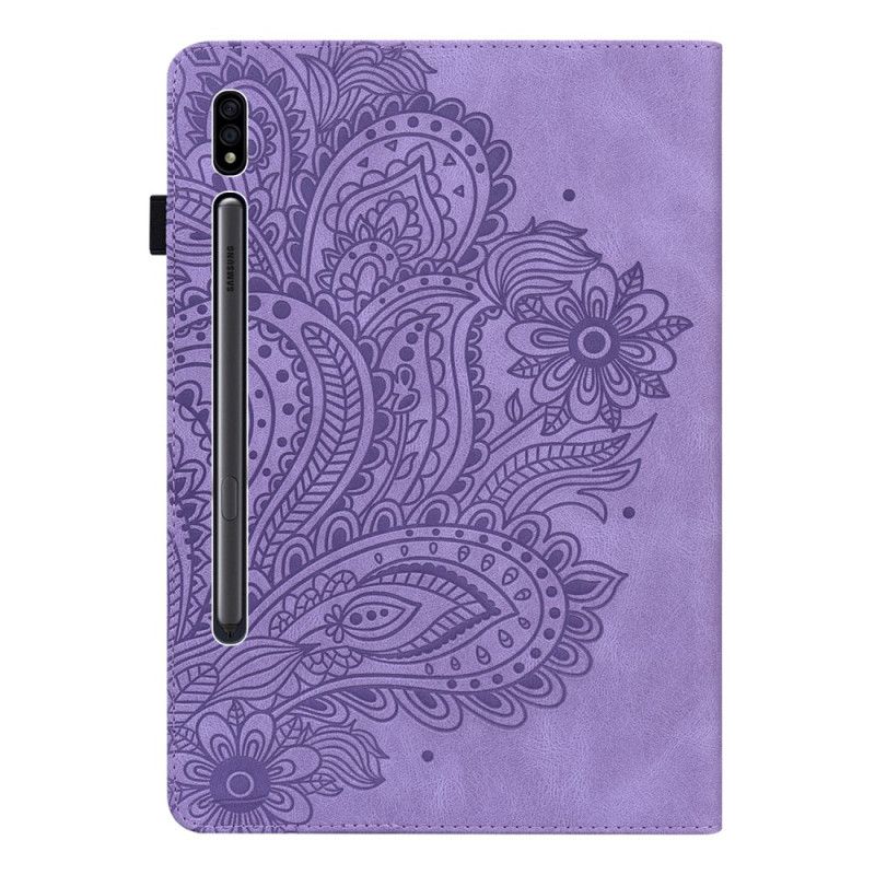 Etui Samsung Galaxy Tab S7 Rød Blomsterprint Original