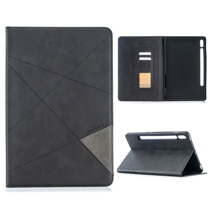 Etui Samsung Galaxy Tab S7 Sort Geometri