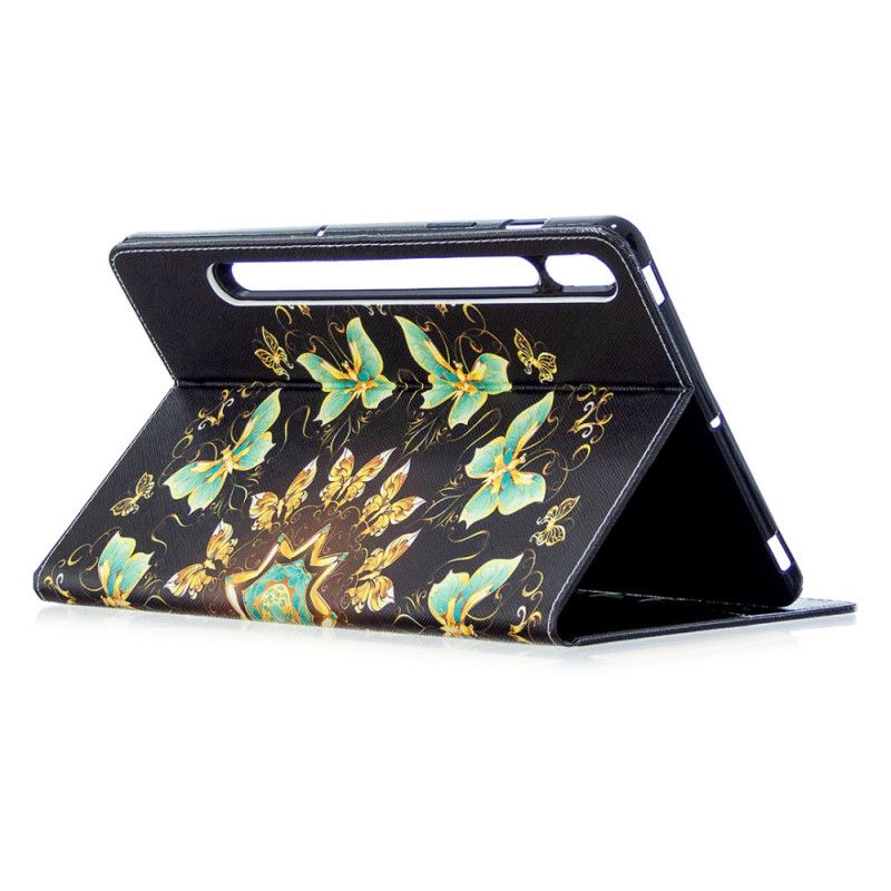 Etui Samsung Galaxy Tab S7 Sort Kunst Sommerfugle