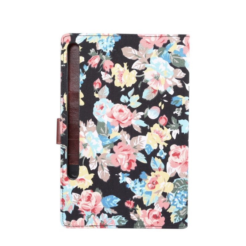 Flip Cover Læder for Samsung Galaxy Tab S7 Sort Frihedsblomster