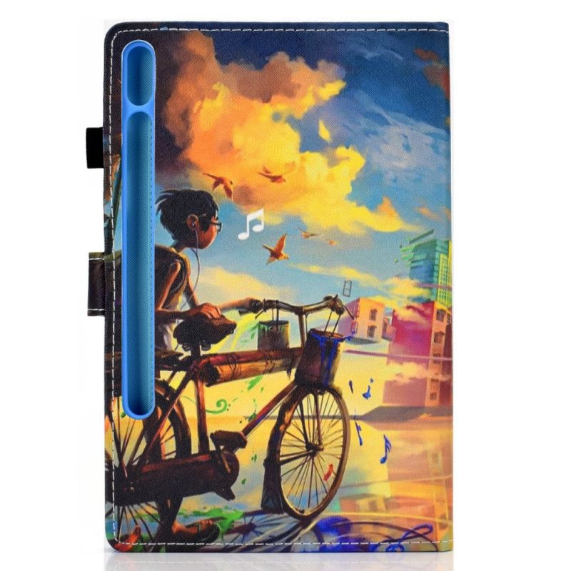 Flip Cover Læder Samsung Galaxy Tab S7 Cykel Kunst Original