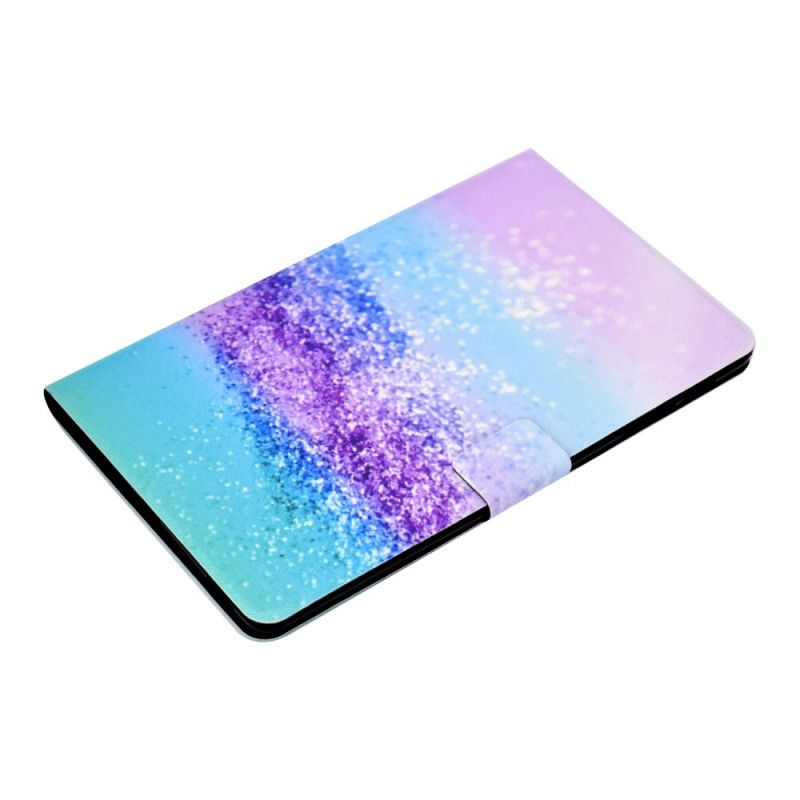 Flip Cover Læder Samsung Galaxy Tab S7 Lyserød Skinnende Pailletter