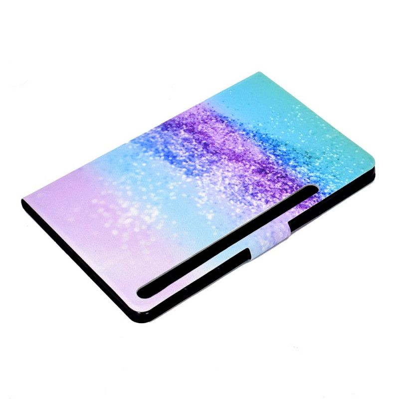 Flip Cover Læder Samsung Galaxy Tab S7 Lyserød Skinnende Pailletter