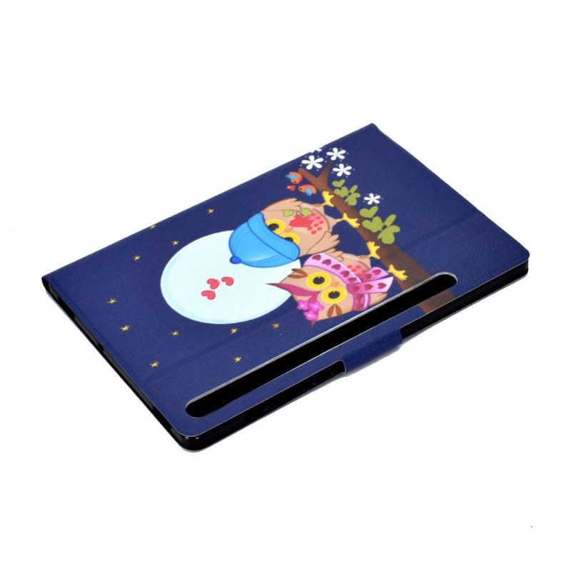 Flip Cover Læder Samsung Galaxy Tab S7 Sjove Ugler