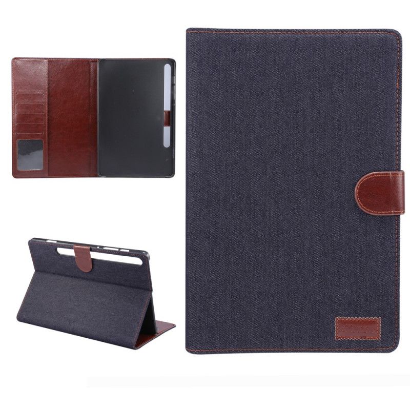 Flip Cover Læder Samsung Galaxy Tab S7 Sort Jeans Original