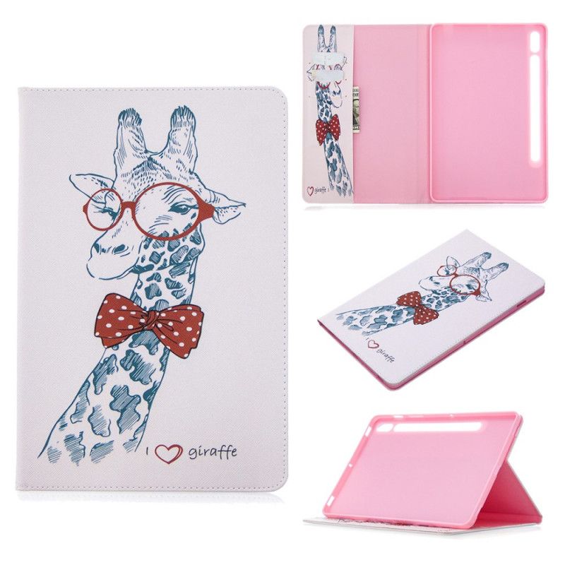 Flip Cover Samsung Galaxy Tab S7 Mobilcover Giraf Print Mønster