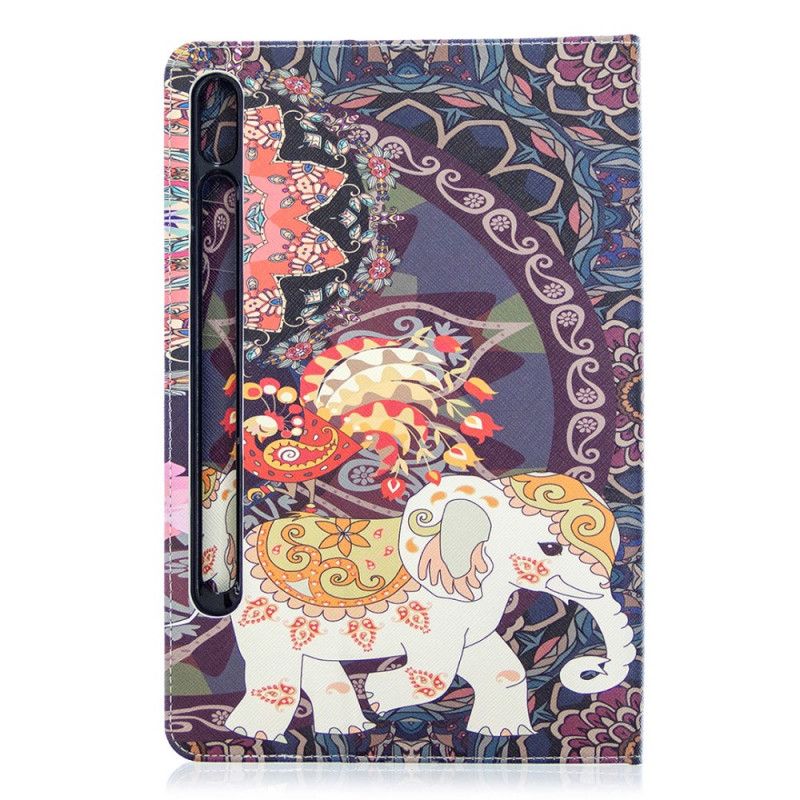 Flip Cover Samsung Galaxy Tab S7 Mobilcover Mønster Med Elefantprint