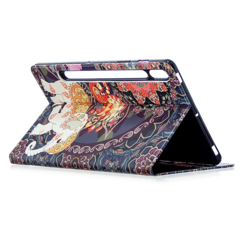 Flip Cover Samsung Galaxy Tab S7 Mobilcover Mønster Med Elefantprint