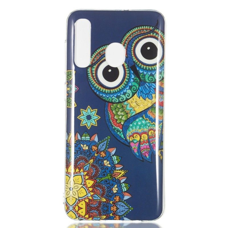 Cover for Samsung Galaxy A50 Fluorescerende Mandala Ugle