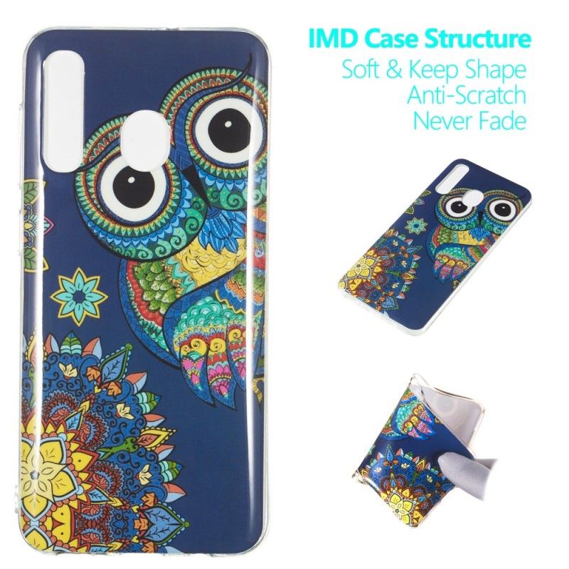 Cover for Samsung Galaxy A50 Fluorescerende Mandala Ugle