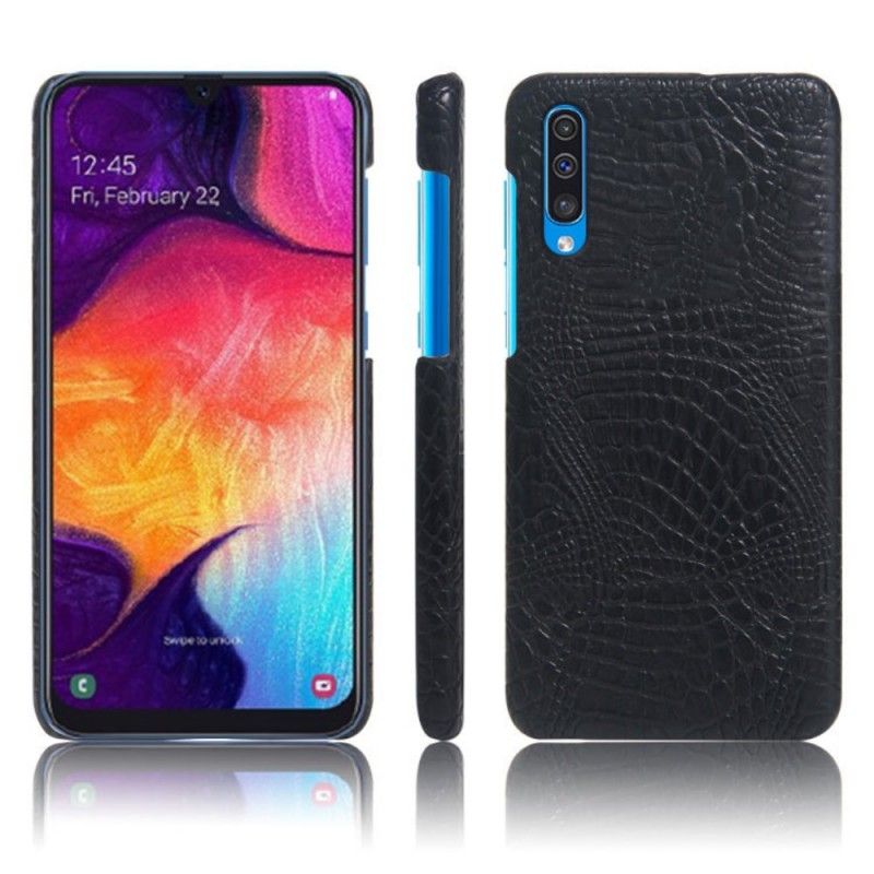 Cover for Samsung Galaxy A50 Orange Krokodillehudeffekt