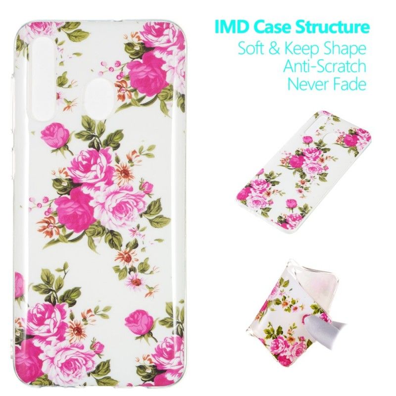 Cover Samsung Galaxy A50 Fluorescerende Frihedsblomster