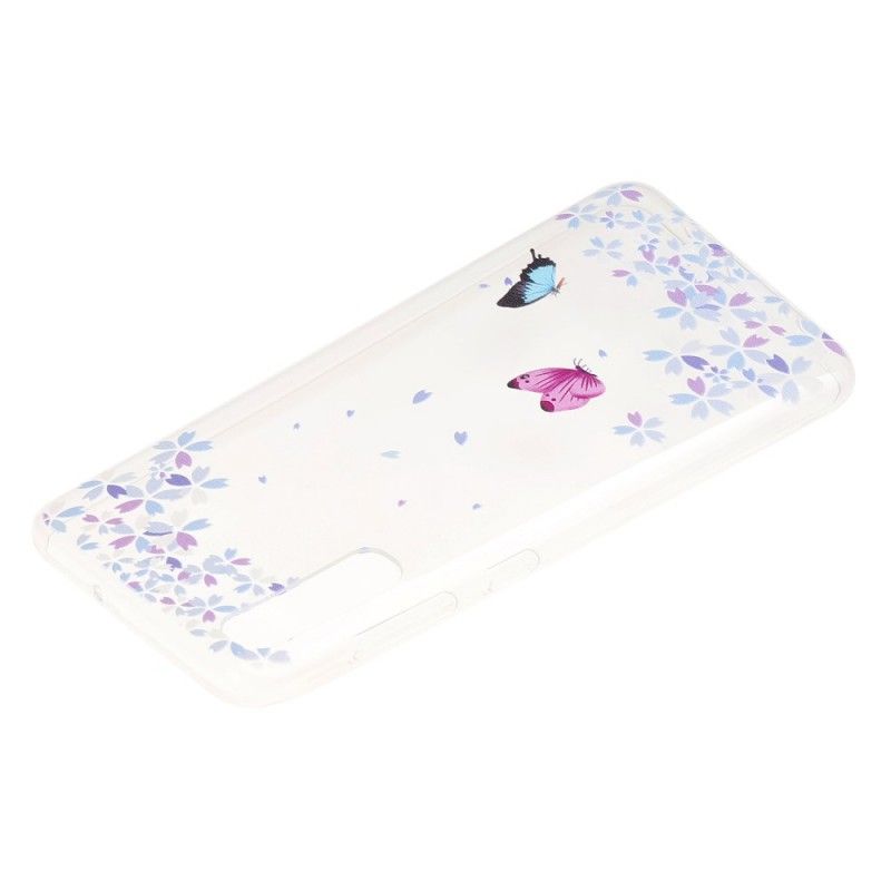 Cover Samsung Galaxy A50 Gennemsigtige Sommerfugle Og Blomster Original