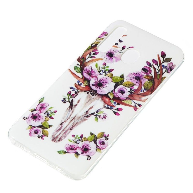 Cover Samsung Galaxy A50 Mobilcover Fluorescerende Blomstrende Elg