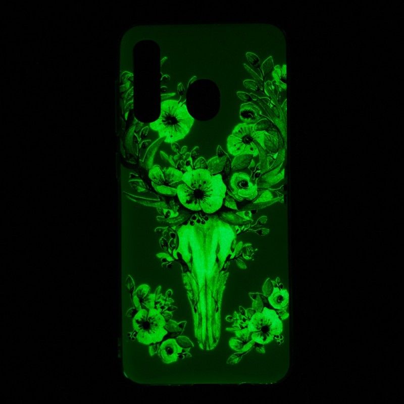 Cover Samsung Galaxy A50 Mobilcover Fluorescerende Blomstrende Elg