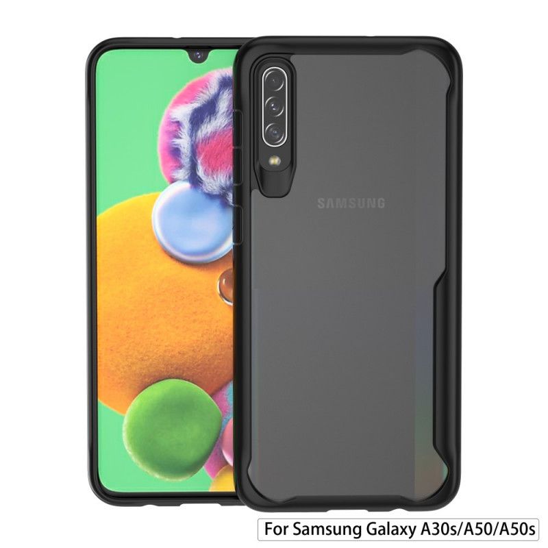 Cover Samsung Galaxy A50 Sort Skråkant Hybrid