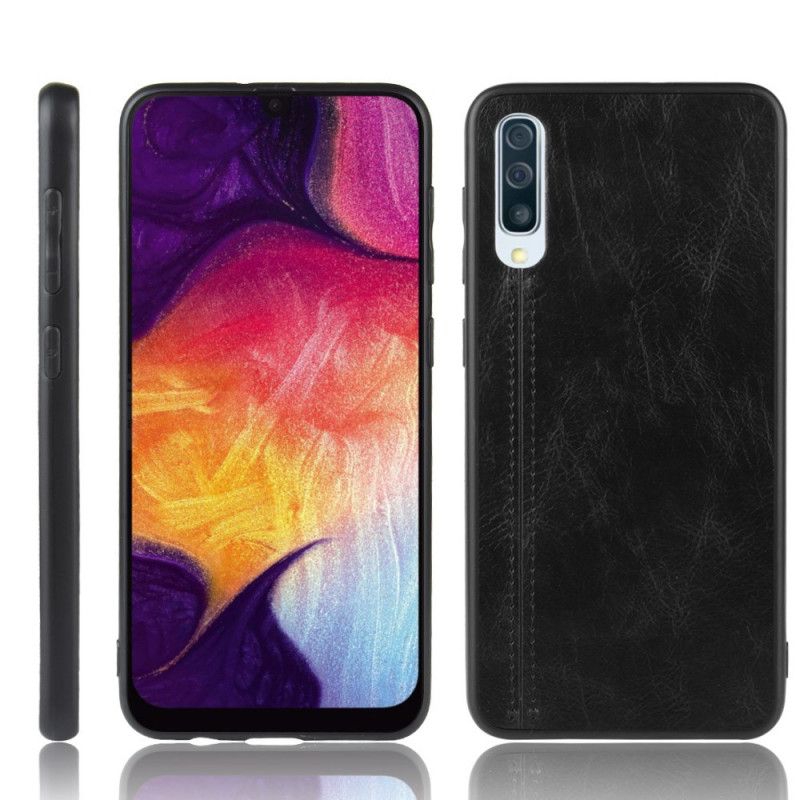 Cover Samsung Galaxy A50 Sort Syet Lædereffekt