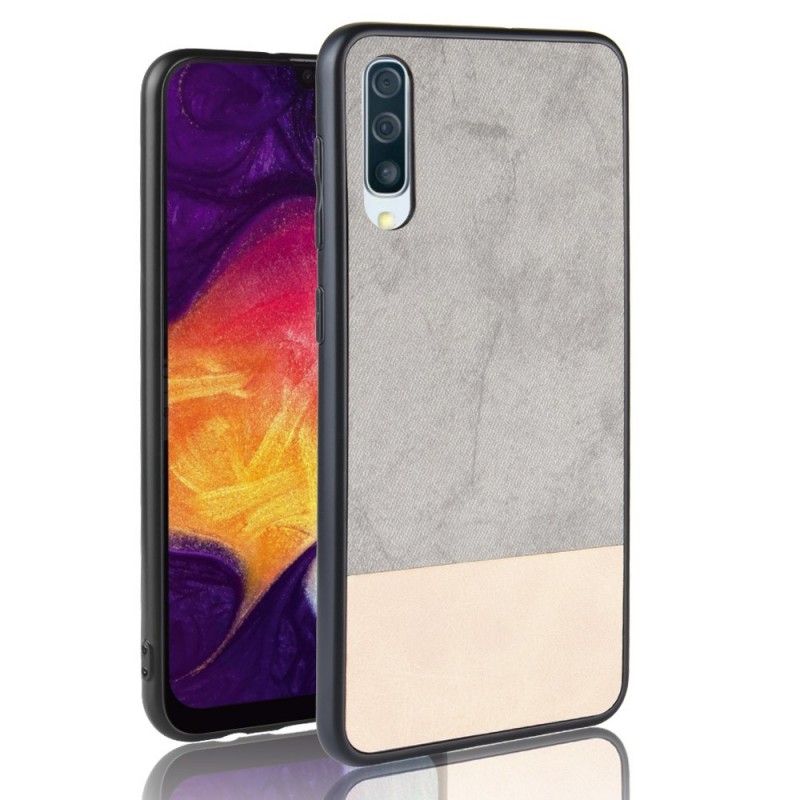 Cover Samsung Galaxy A50 Sort Tofarvet Imiteret Læder Beskyttelse