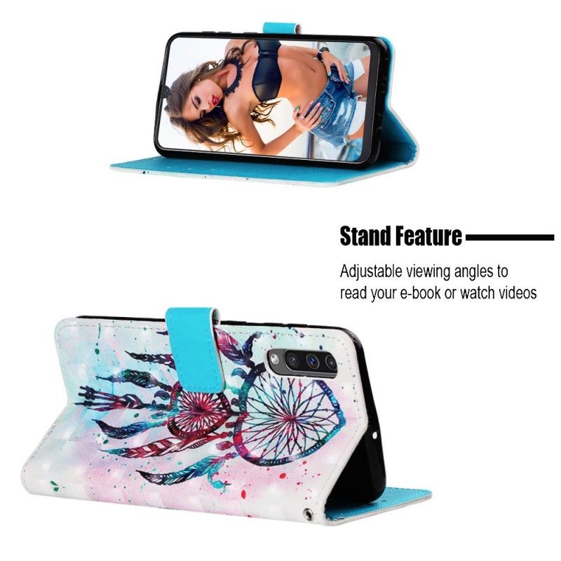 Flip Cover Læder for Samsung Galaxy A50 Rød Drømmefanger