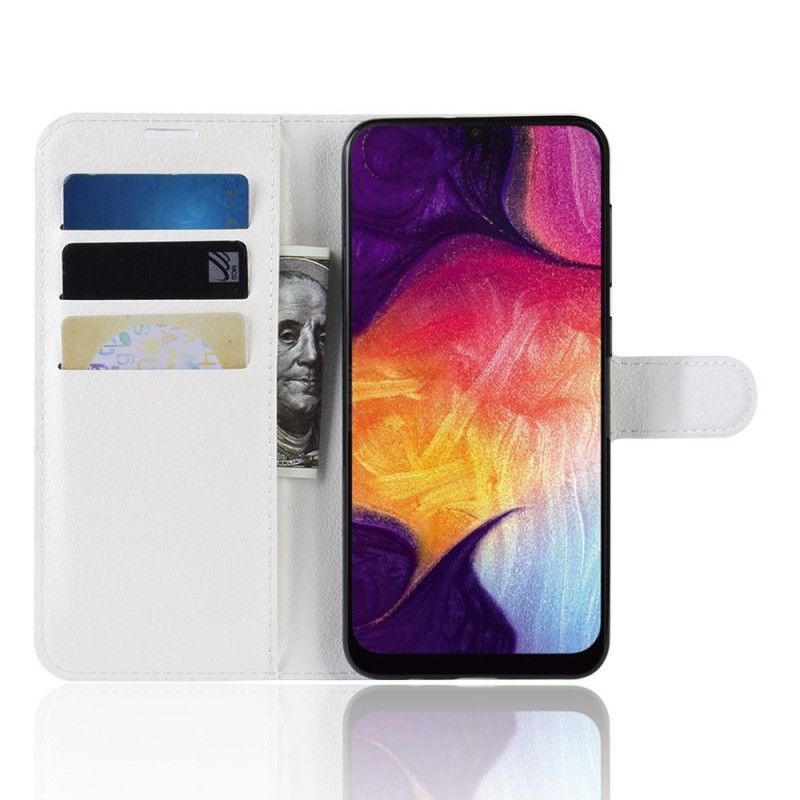 Flip Cover Læder for Samsung Galaxy A50 Sort Retro Kunstlæder