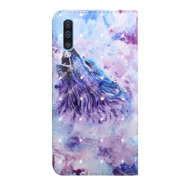 Flip Cover Læder Samsung Galaxy A50 Akvarelulv