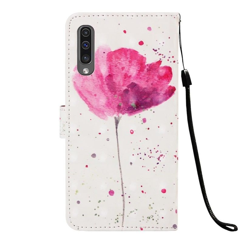 Flip Cover Læder Samsung Galaxy A50 Akvarelvalmue