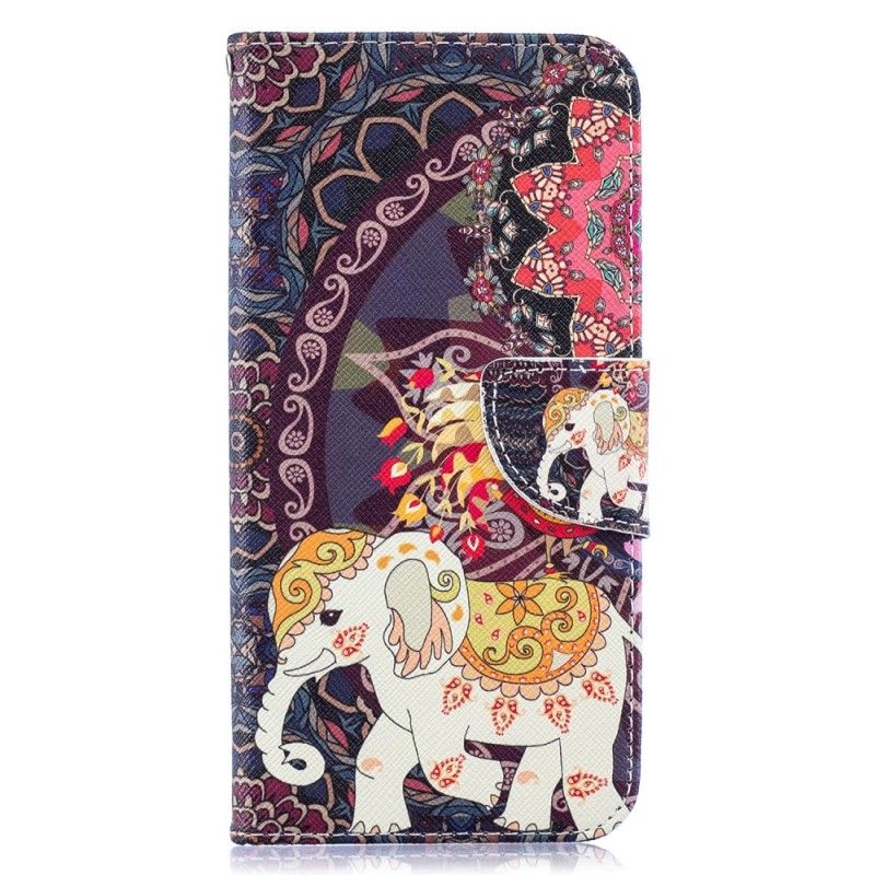 Flip Cover Læder Samsung Galaxy A50 Etnisk Elefantmandala