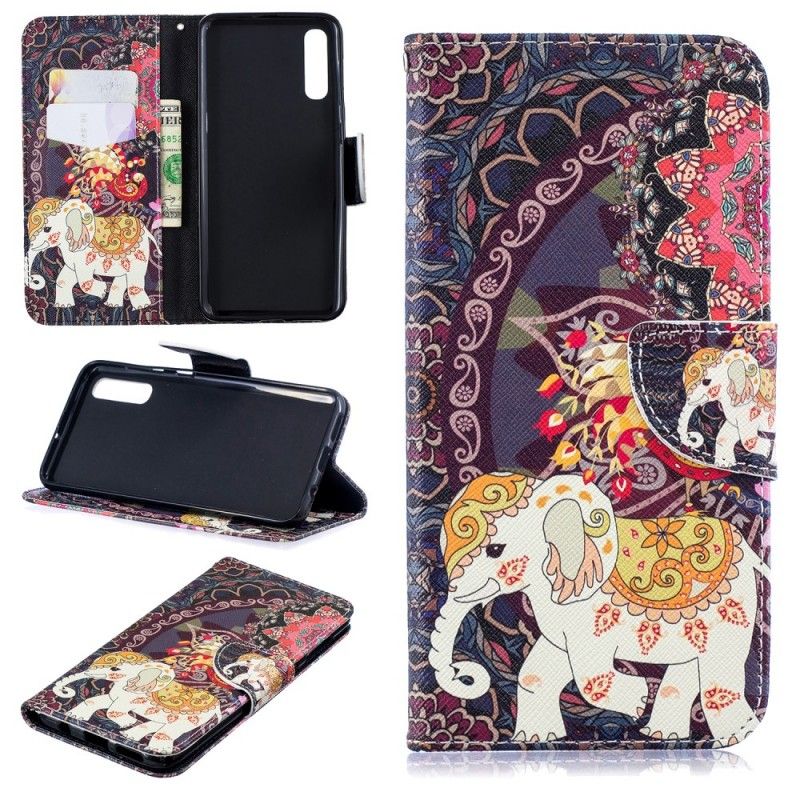 Flip Cover Læder Samsung Galaxy A50 Etnisk Elefantmandala