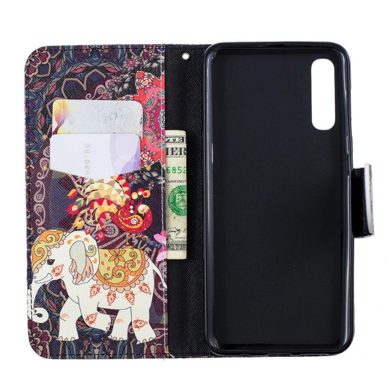 Flip Cover Læder Samsung Galaxy A50 Etnisk Elefantmandala