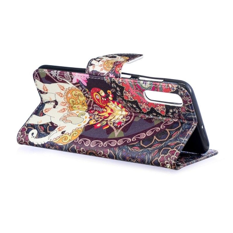 Flip Cover Læder Samsung Galaxy A50 Etnisk Elefantmandala