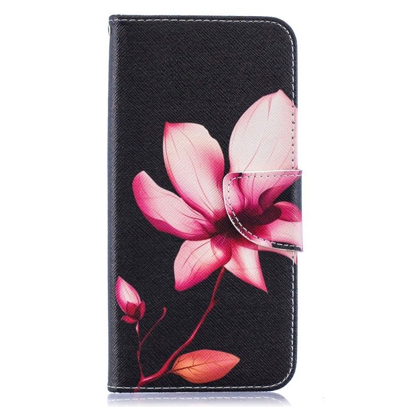 Flip Cover Læder Samsung Galaxy A50 Lyserød Blomst