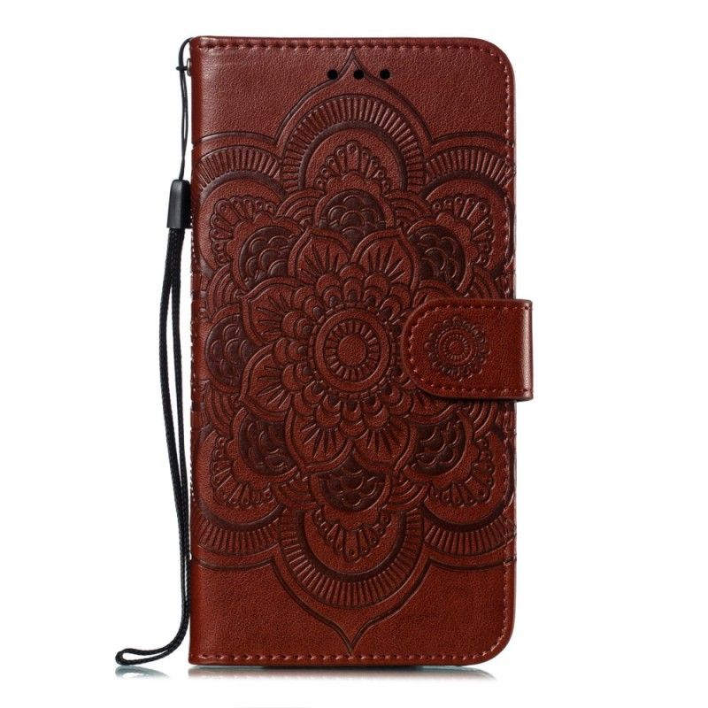 Flip Cover Læder Samsung Galaxy A50 Sort Fuld Mandala Original