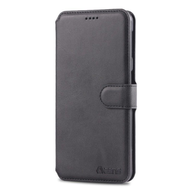 Flip Cover Læder Samsung Galaxy A50 Sort Retro Azns