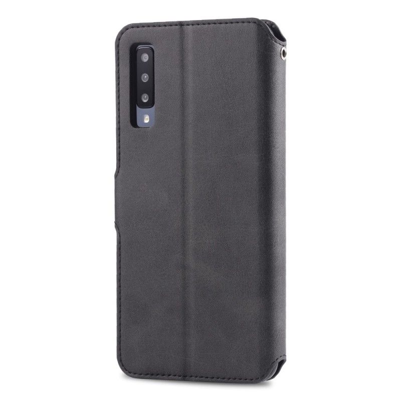 Flip Cover Læder Samsung Galaxy A50 Sort Retro Azns