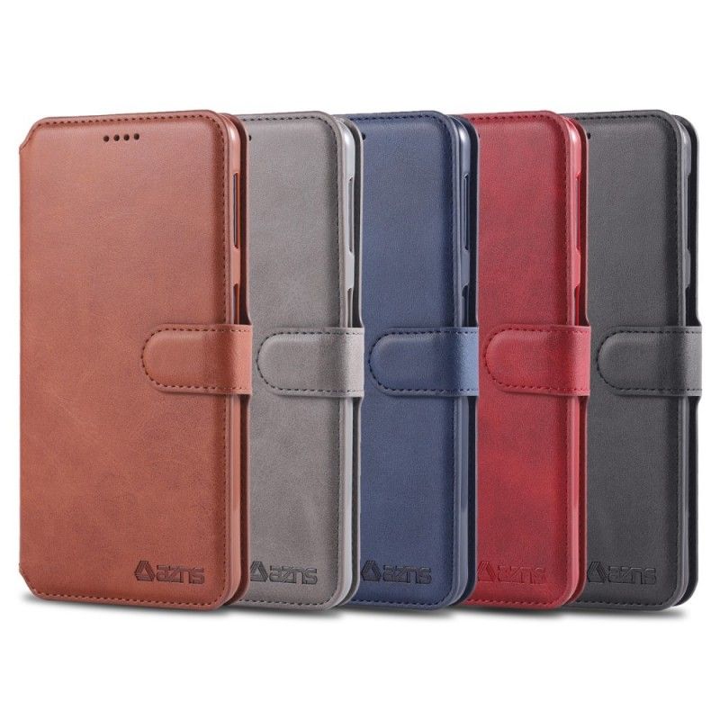 Flip Cover Læder Samsung Galaxy A50 Sort Retro Azns