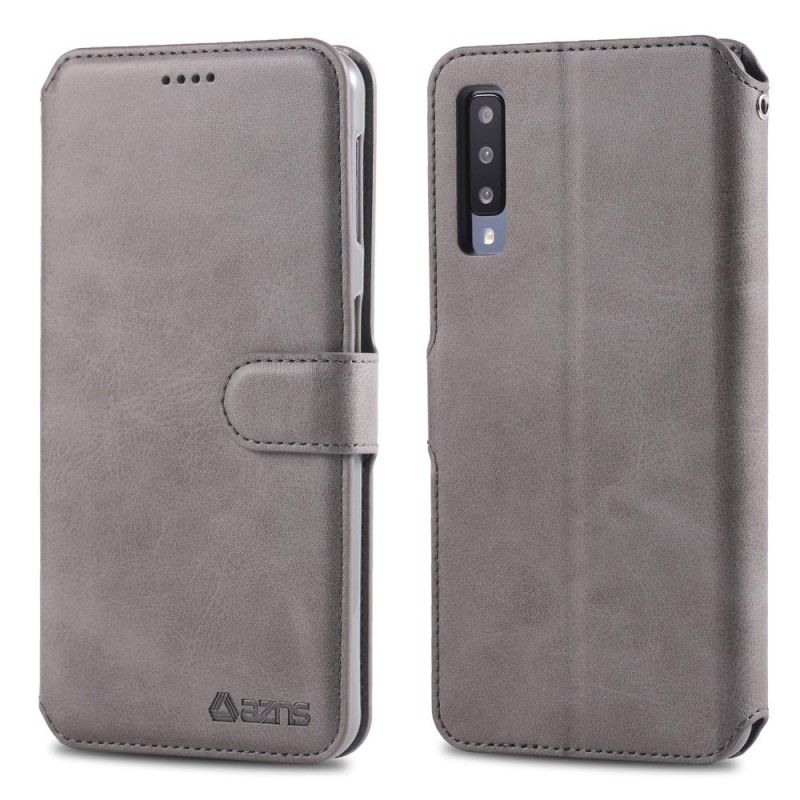 Flip Cover Læder Samsung Galaxy A50 Sort Retro Azns