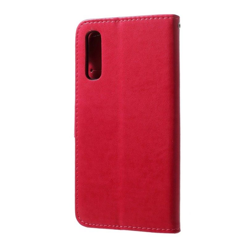 Flip Cover Læder Samsung Galaxy A50 Sort Sommerfugle Og G-Streng