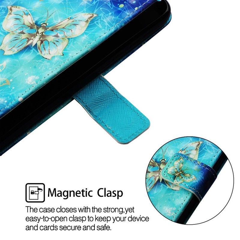 Flip Cover Samsung Galaxy A50 Mobilcover Gyldne Sommerfugle