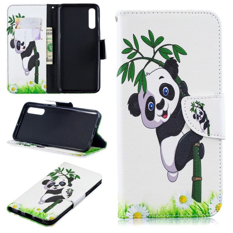 Flip Cover Samsung Galaxy A50 Panda På Bambus