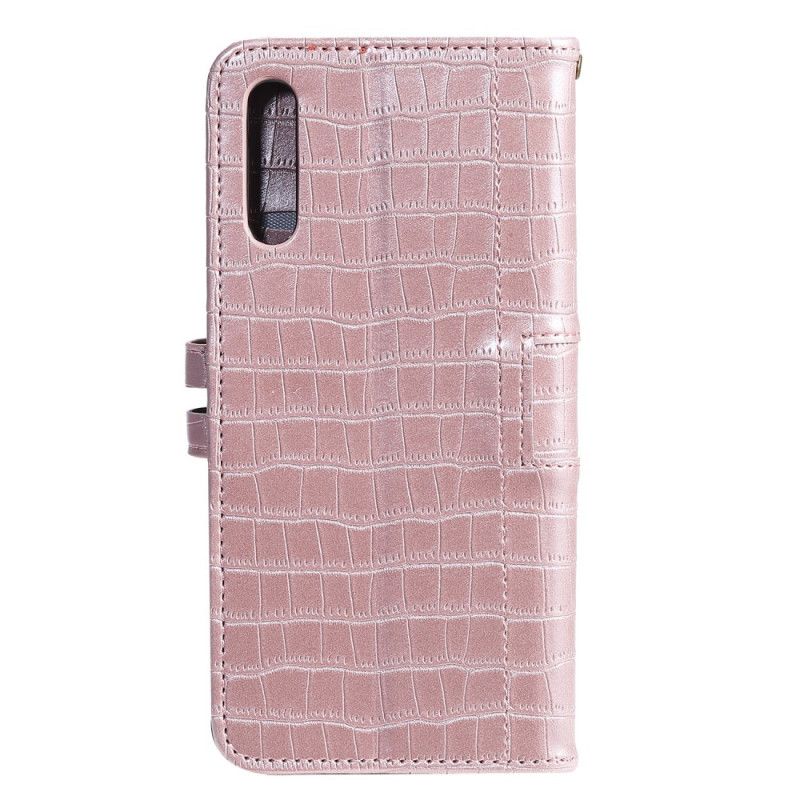 Flip Cover Samsung Galaxy A50 Sort Intens Krokodille