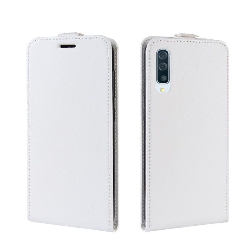 Flip Cover Samsung Galaxy A50 Sort Mobilcover Foldning Af Lædereffekt