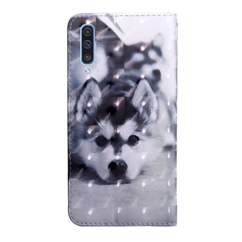 Flip Cover Samsung Galaxy A50 Sort Og Hvid Hund