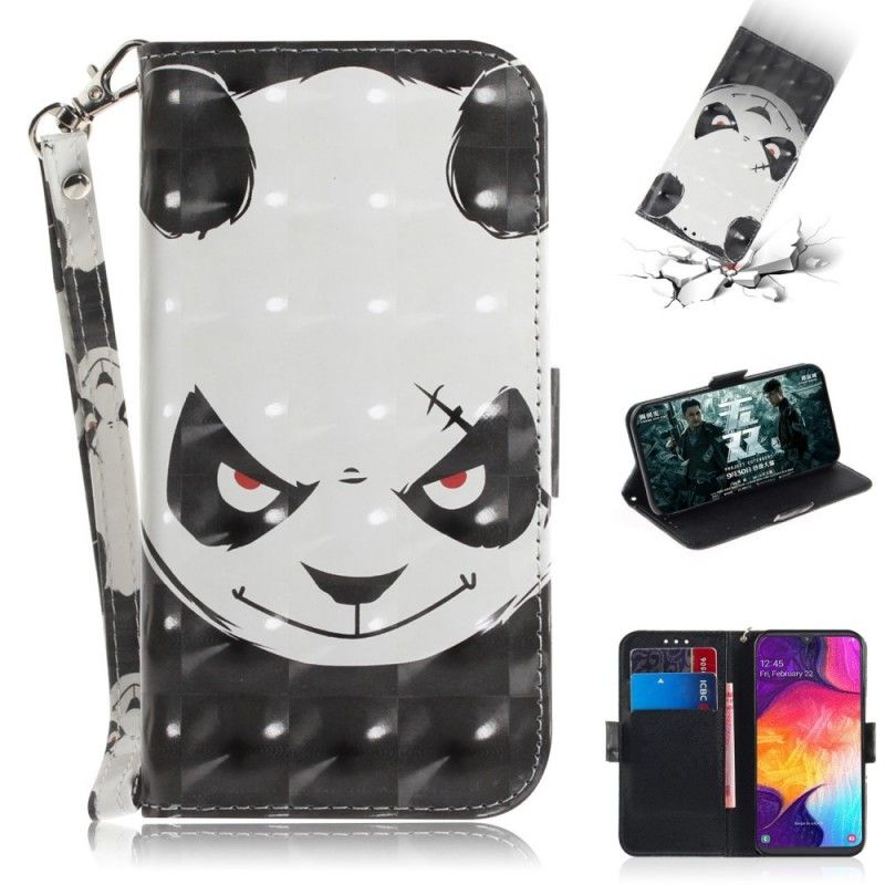 Flip Cover Samsung Galaxy A50 Vred Panda Med Rem