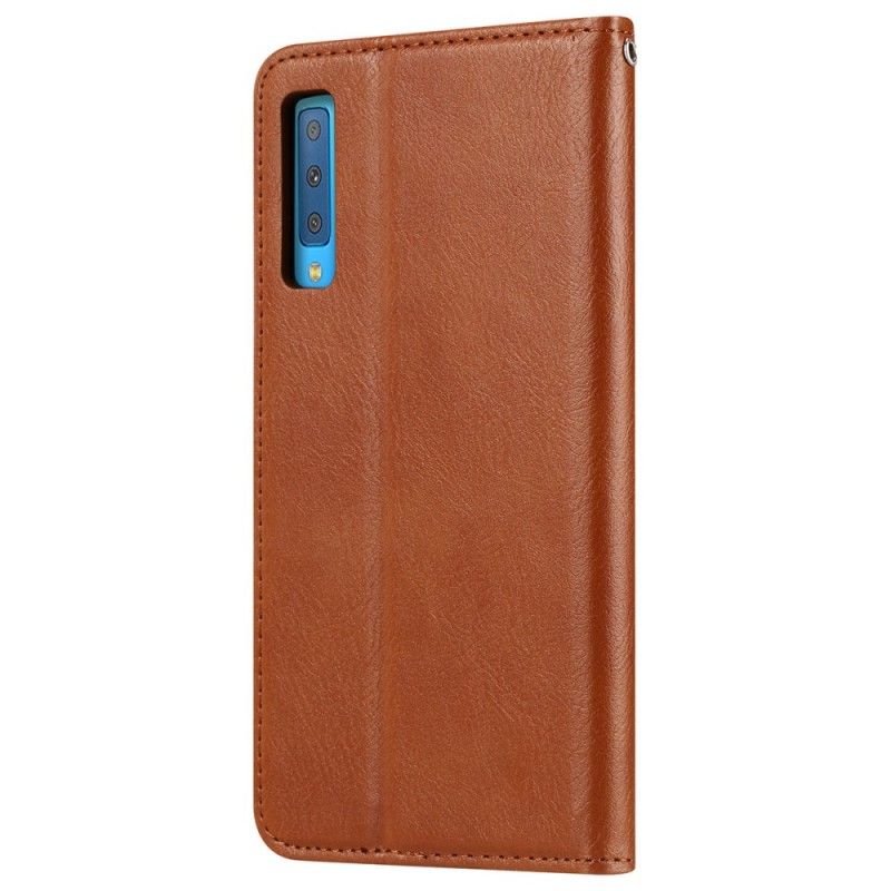 Læder Cover for Samsung Galaxy A50 Sort Kortholder I Kunstlæder